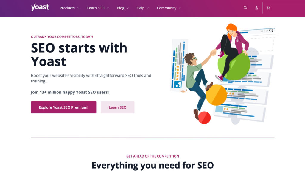 picture of Yoast SEO landing page 